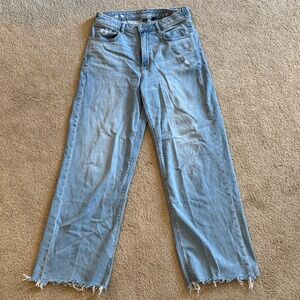 American Eagle Outfitters Light Blue super high rise baggy wide leg